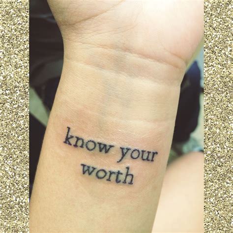 enough tattoo|know your worth tattoo.